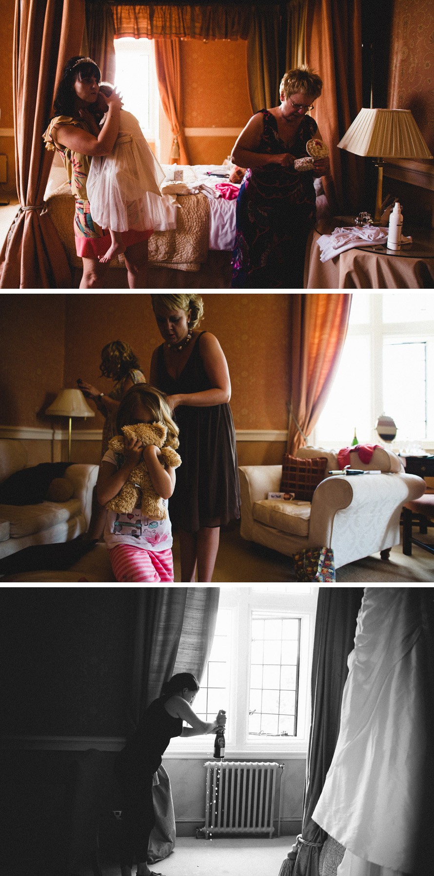 Pictures of bride getting ready at clearwell castle